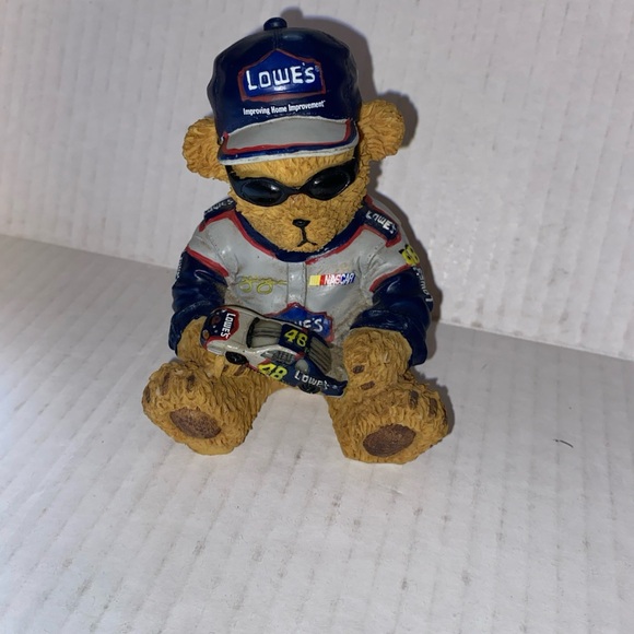 Jimmie Johnson 4” Lowe’s resin collectible racing bear figure - Picture 1 of 6